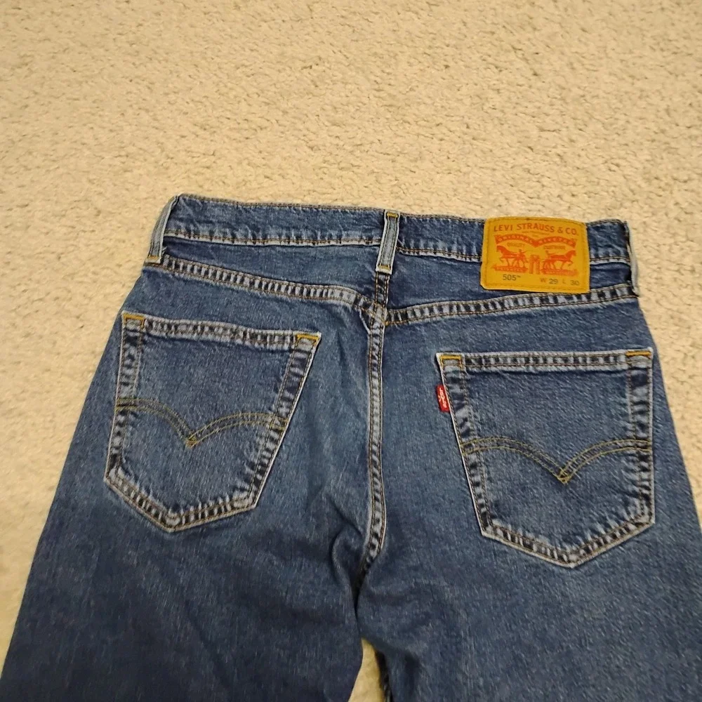 Levis 505 Jeans Mens 29x30 Blue Straight Denim Cotton Western Ranch Cowboy Farm
